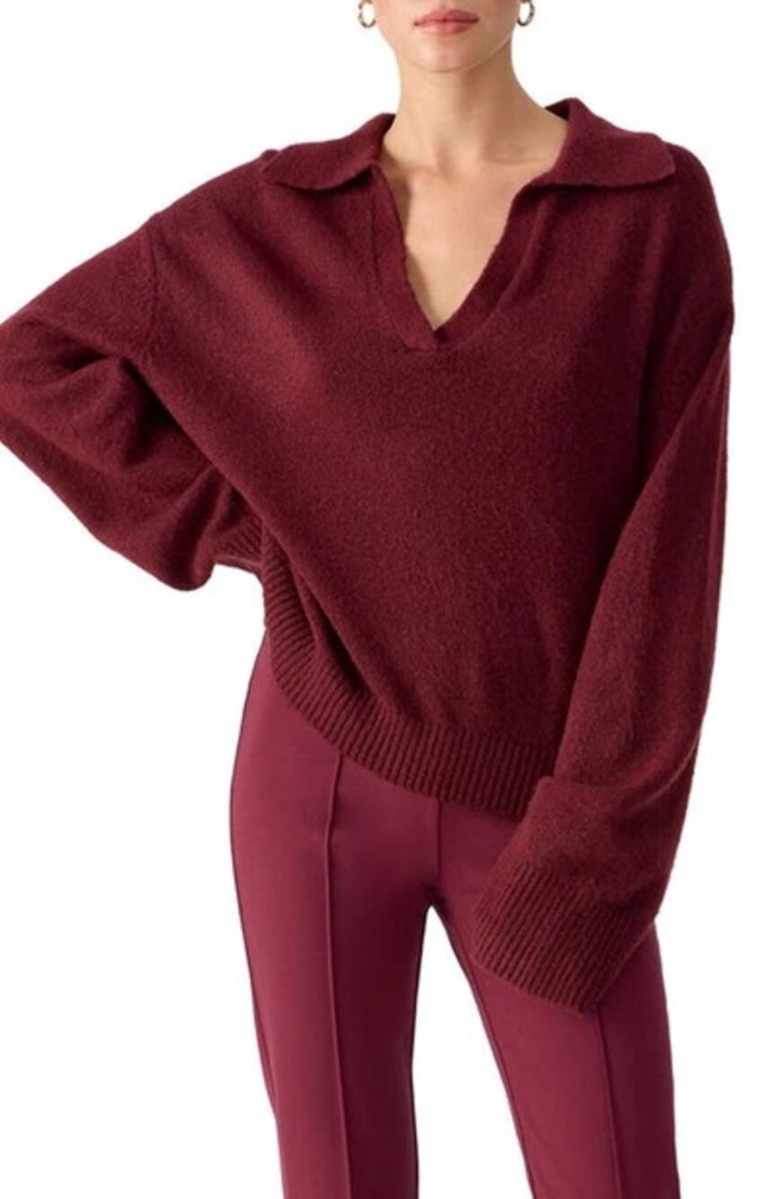 Sanctuary Women's Johnny Wing Collar Long-Sleeve Sweater